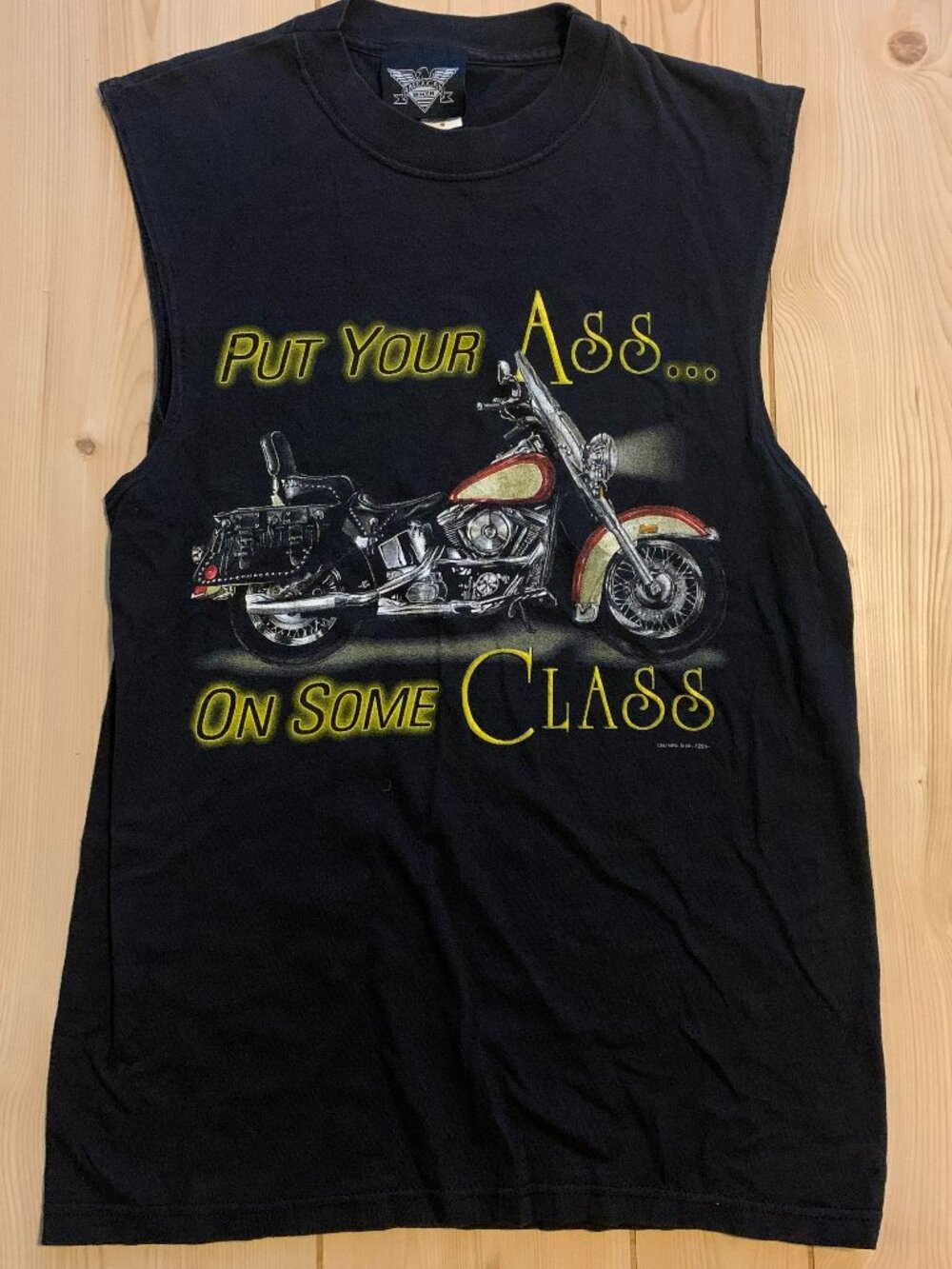 Vintage 90s American Biker Ass On Some Class Motorcycle Sleeveless T-Shirt M